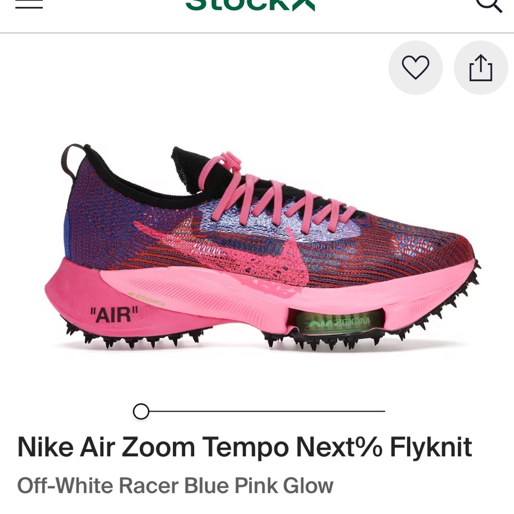 The Nike Air Zoom Tempo NEXT% Off-White Racer Blue Pink Glow